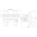 UK replace male and female din rail mounted terminal block connector with flange